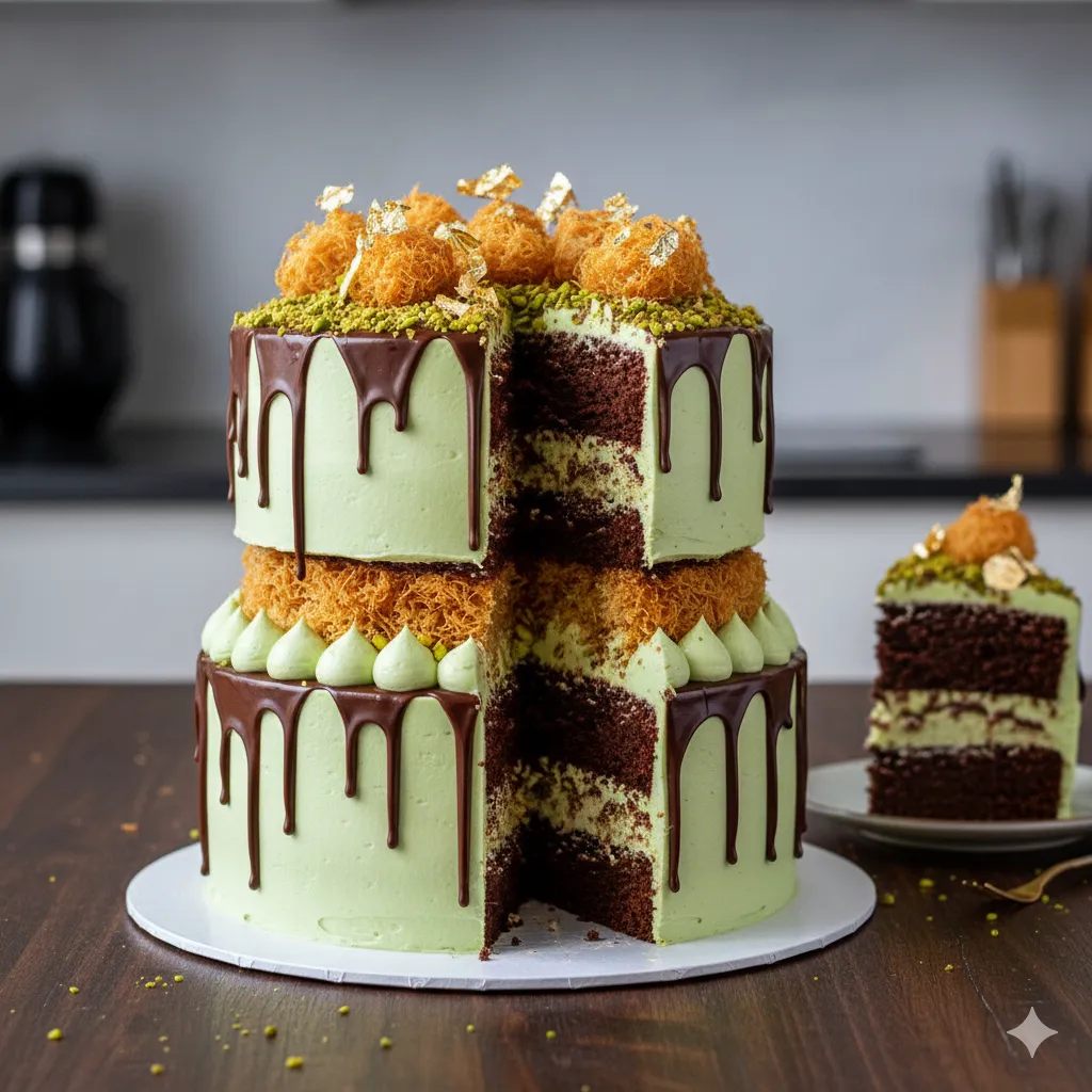 Dubai Chocolate Layer Cake — Dubai chocolate recipe