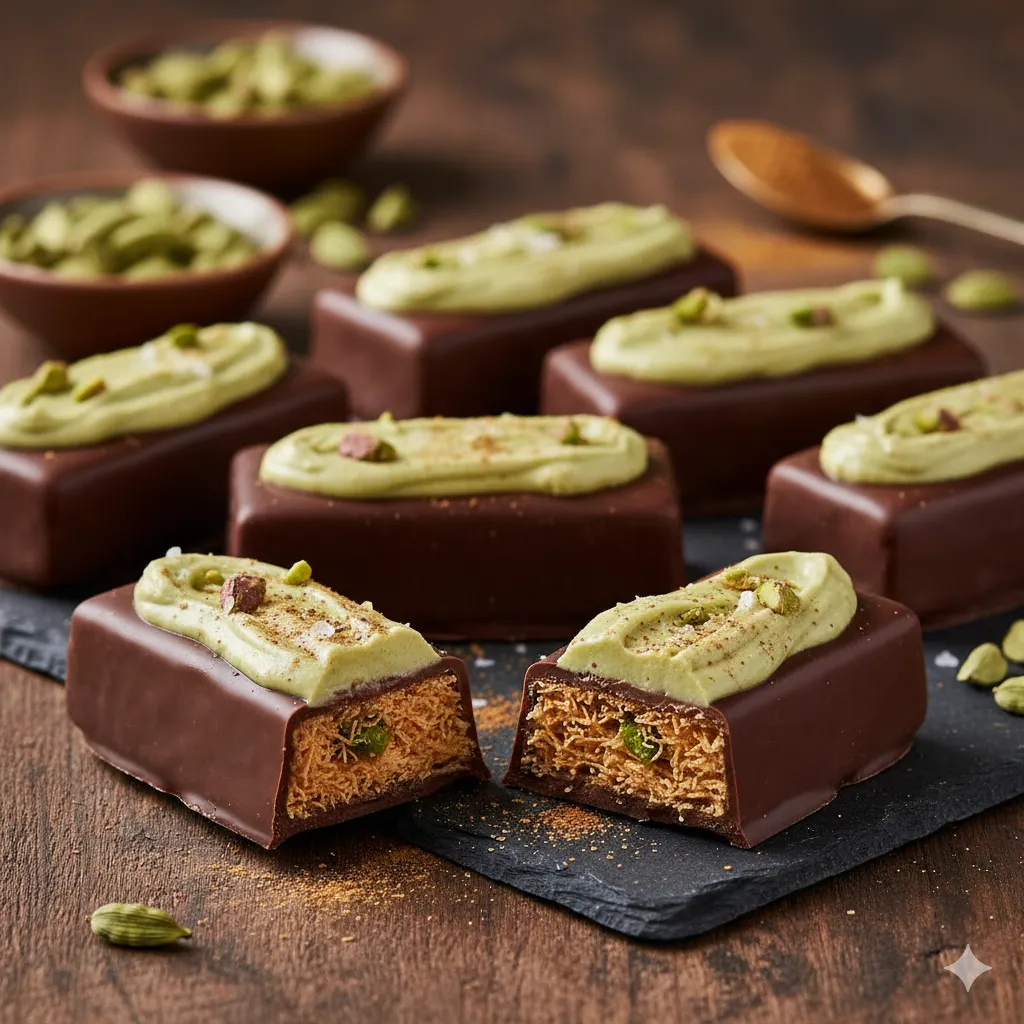 Milk Chocolate Cardamom Bar — Dubai chocolate recipe