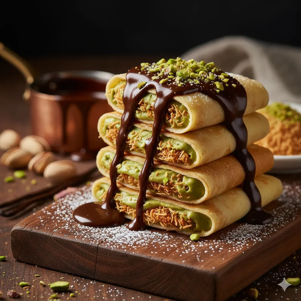 Dubai Chocolate Crêpes — Dubai chocolate recipe