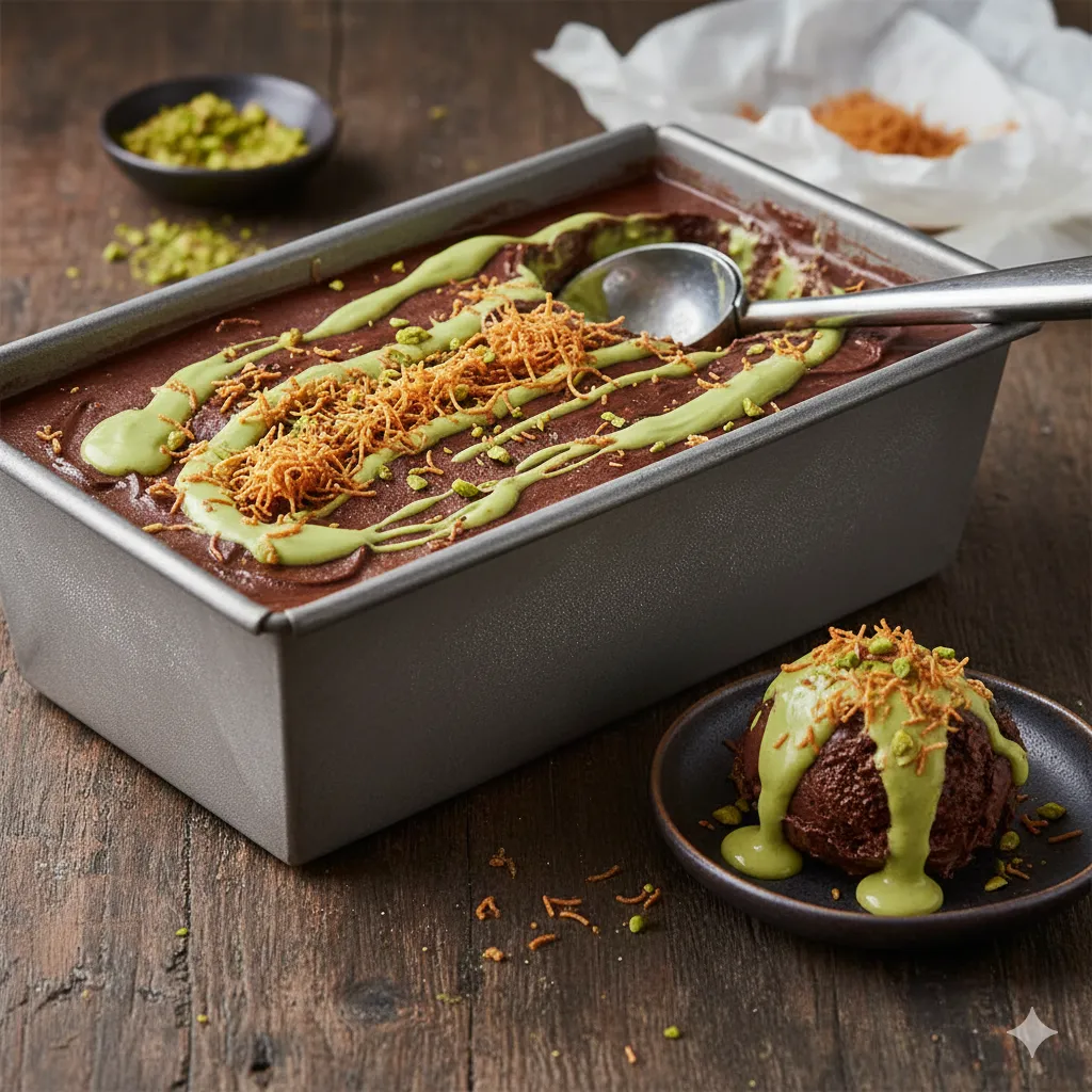 No-Churn Dubai Chocolate Ice Cream — Dubai chocolate recipe